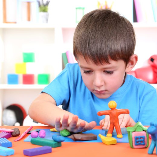 boy playing occupational therapy